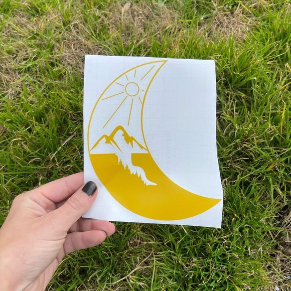 Crescent Mountain Moon Vinyl Decal - Picture 3 of 9